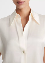 Load image into Gallery viewer, Vince Cap-Sleeve Ruched-Back Blouse
