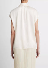 Load image into Gallery viewer, Vince Cap-Sleeve Ruched-Back Blouse
