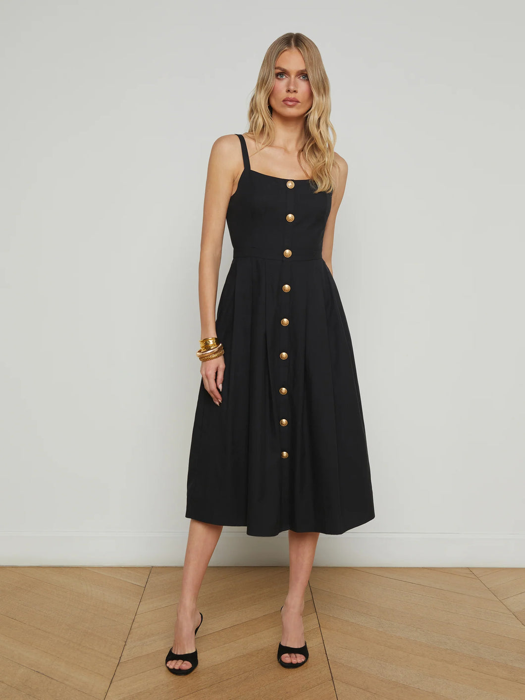 L'AGENCE Esmeralda Sleeveless Midi Dress