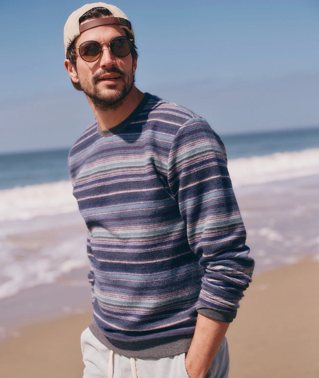 Marine Layer Fleece Out Stripe Crewneck