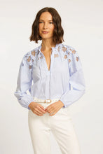 Load image into Gallery viewer, CABALLERO Riana Blue Micro Stripe Top
